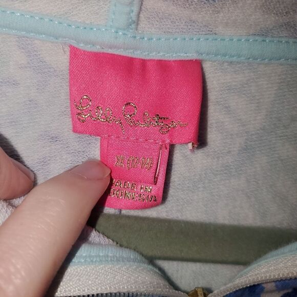 LILLY PULITZER GIRLS 12/14 SWIMSUIT COVER UP BLUE AND WHITE - Picture 2 of 4